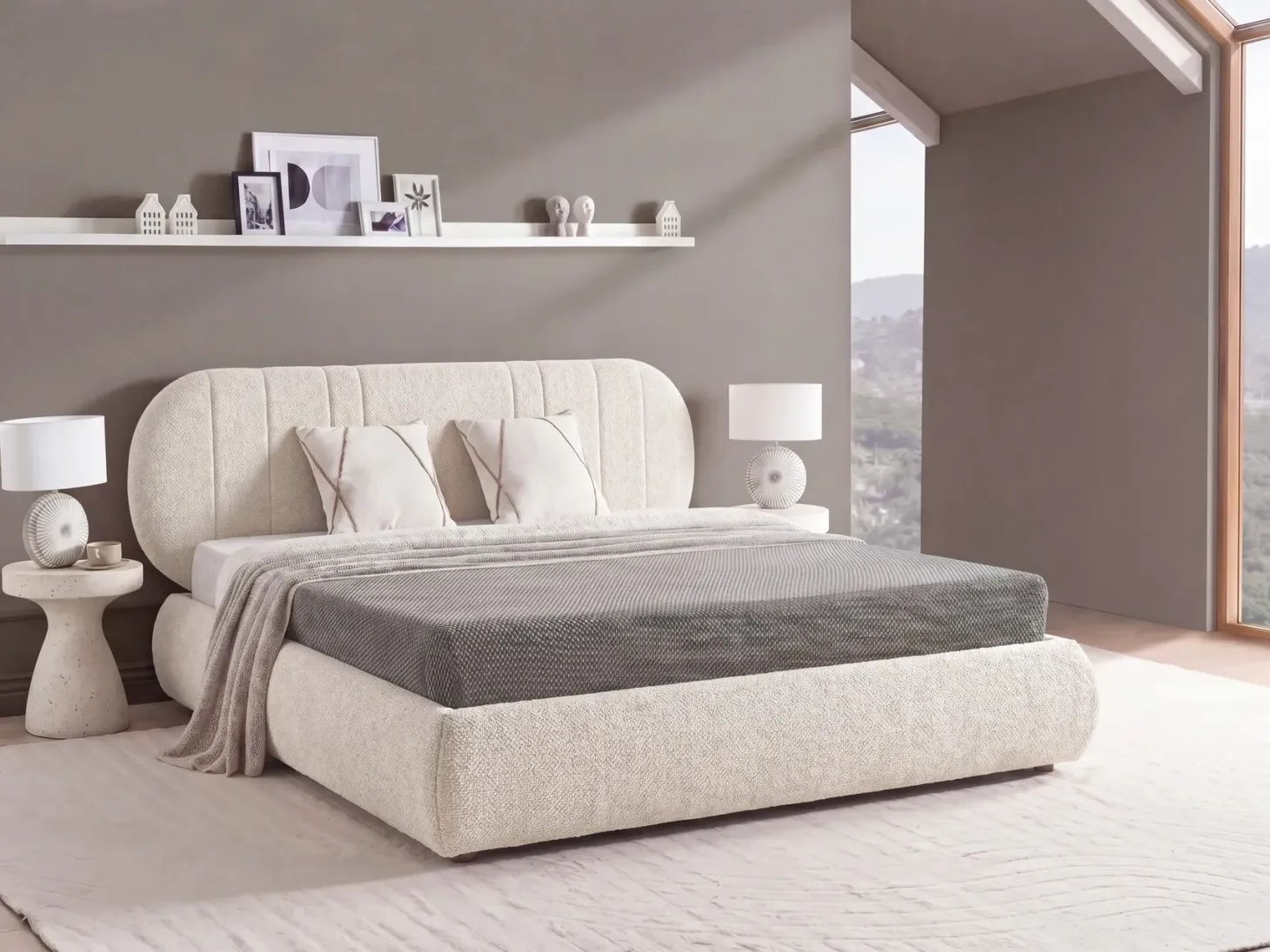 Seng med opbevaring CAMPAN Lys Beige 180 x 200 cm