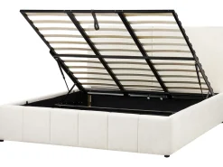 Seng med opbevaring CASTELNAVET Cremehvid 180 x 200 cm