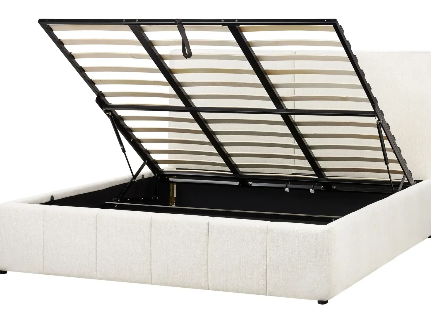 Seng med opbevaring CASTELNAVET Cremehvid 180 x 200 cm