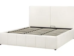 Seng med opbevaring CASTELNAVET Cremehvid 180 x 200 cm