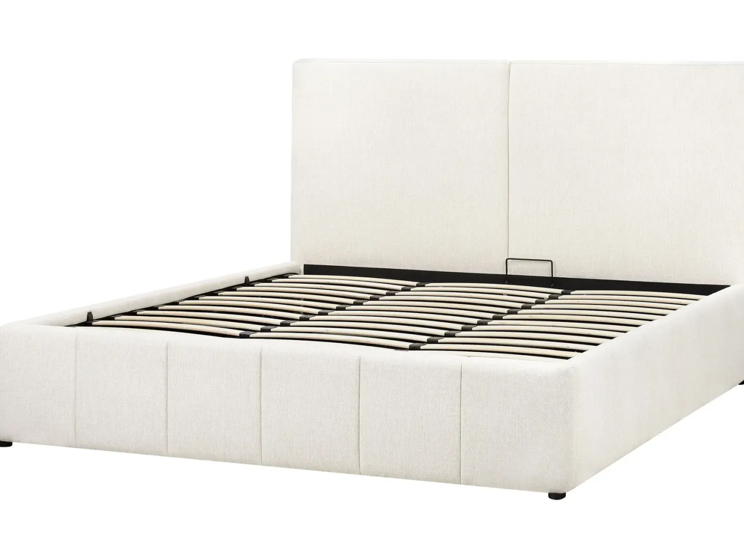 Seng med opbevaring CASTELNAVET Cremehvid 180 x 200 cm