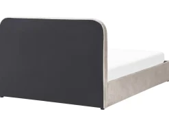 Seng med opbevaring CHALLANS Chenille Brungrå 160 x 200 cm