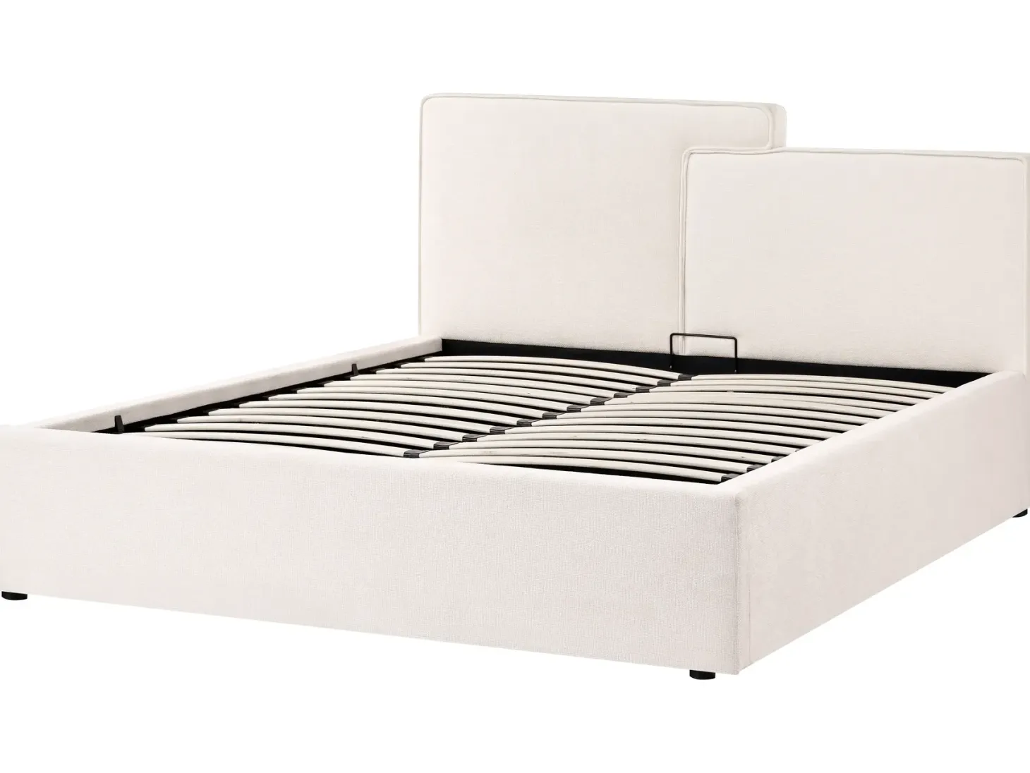 Seng med opbevaring LAGARDE Cremehvid 160 x 200 cm