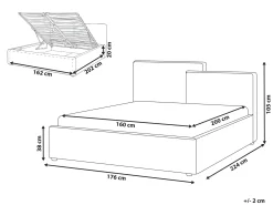 Seng med opbevaring LAGARDE Cremehvid 160 x 200 cm