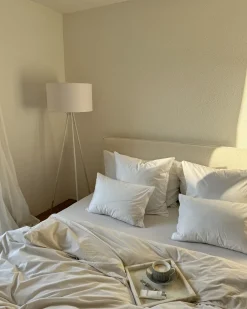 Seng med opbevaring LAVAUR Boucle Cremehvid 180 x 200 cm