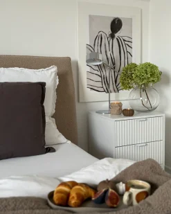 Seng med opbevaring LAVAUR Boucle Brungrå 180 x 200 cm