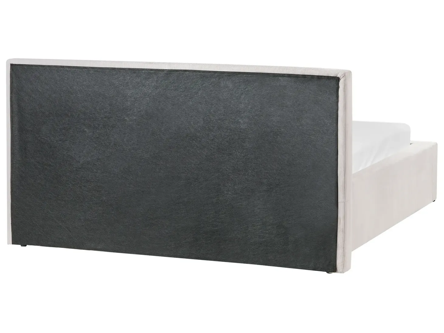 Seng med opbevaring LILLEBONNE Fløjl Lys Beige 140 x 200 cm
