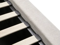 Seng med opbevaring LILLEBONNE Fløjl Lys Beige 160 x 200 cm