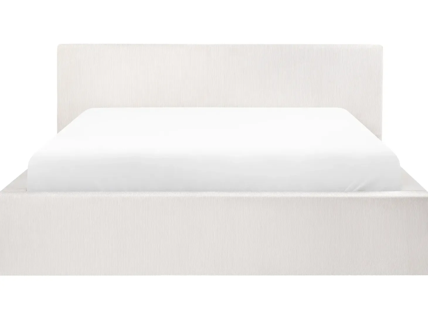 Seng med opbevaring LILLEBONNE Fløjl Lys Beige 180 x 200 cm