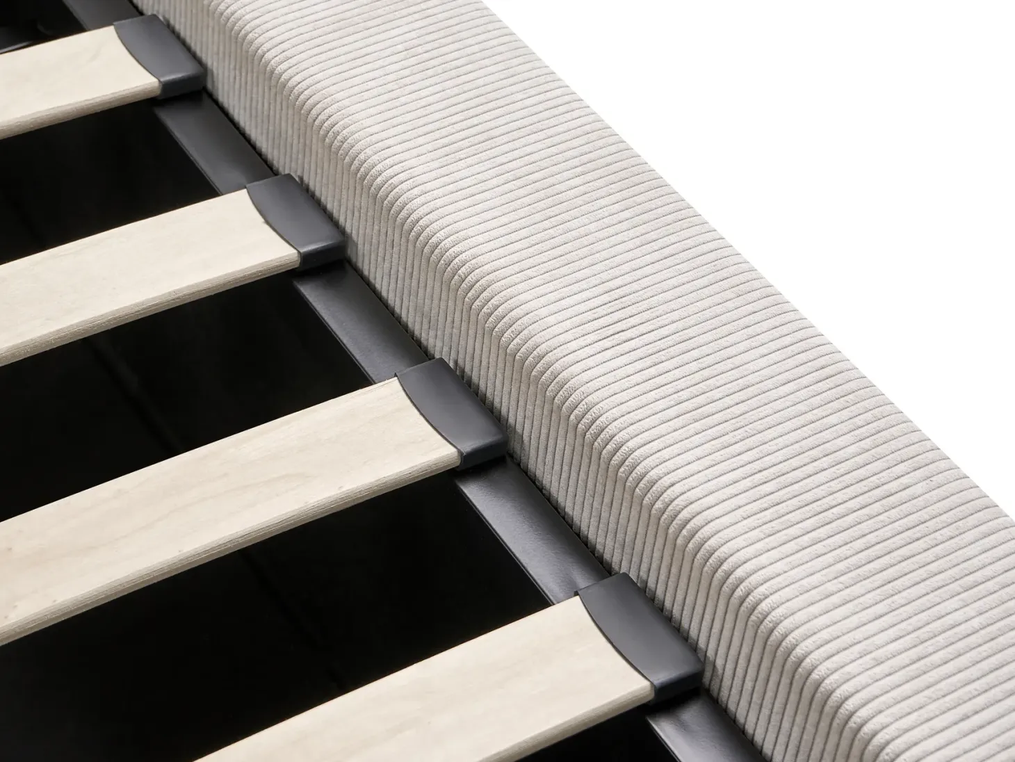 Seng med opbevaring LILLEBONNE Fløjl Lys Beige 180 x 200 cm