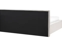 Seng med opbevaring LILLEBONNE Fløjl Lys Beige 180 x 200 cm