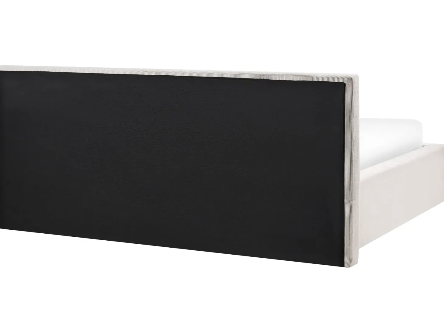 Seng med opbevaring LILLEBONNE Fløjl Lys Beige 180 x 200 cm