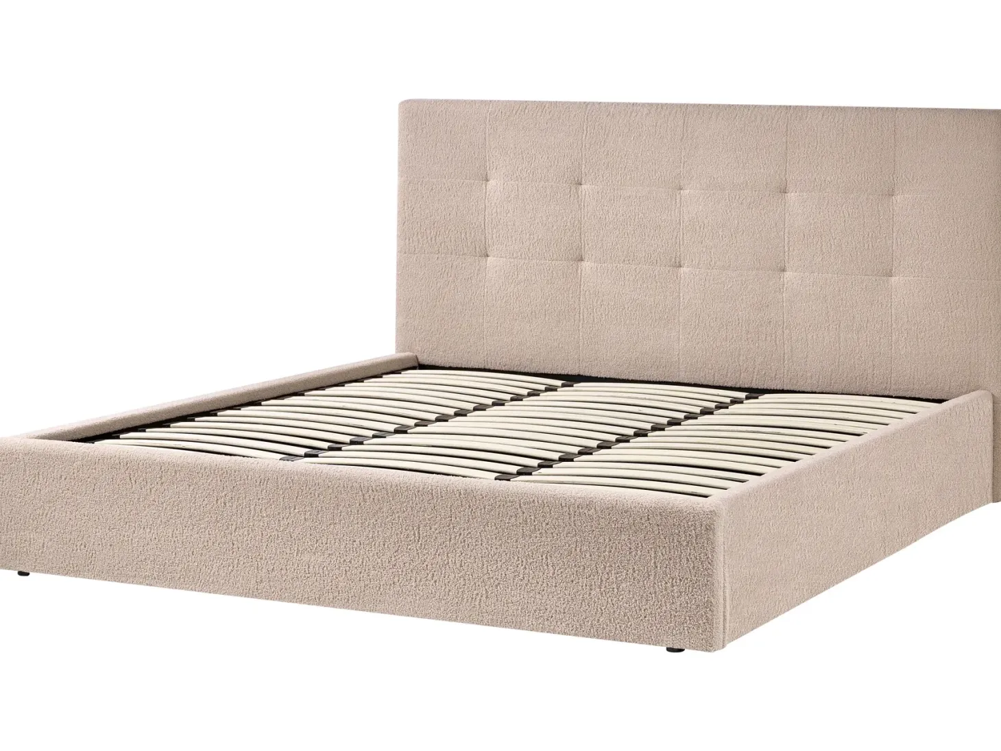 Seng med opbevaring LORIENT Boucle Beige 180 x 200 cm