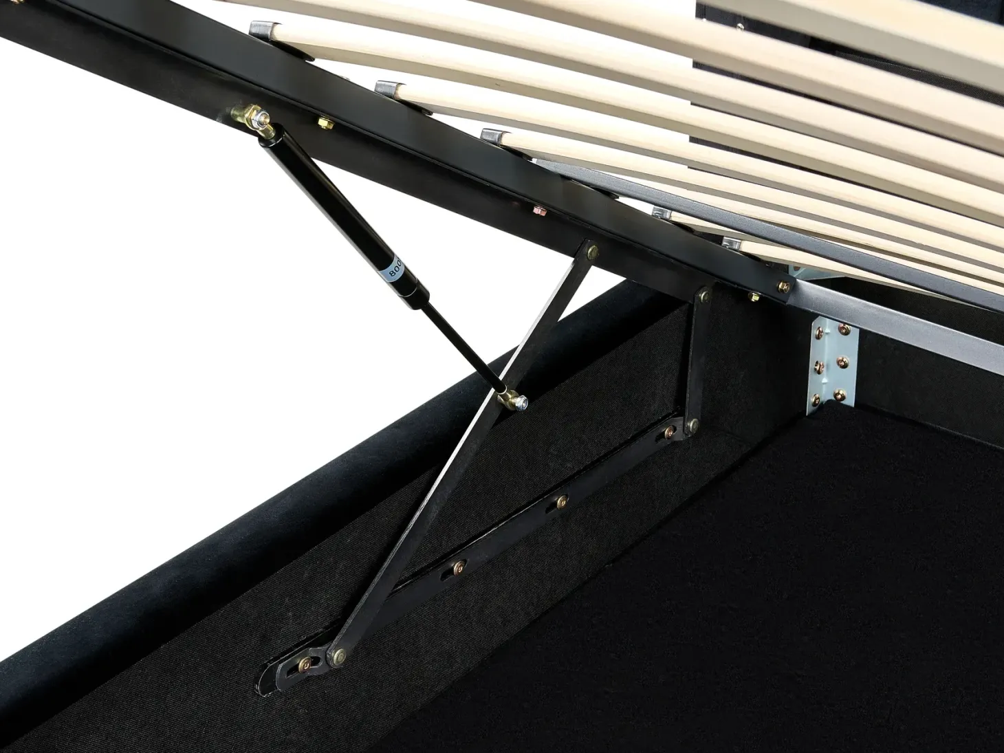 Seng med opbevaring LUBBON Velour Sort 160 x 200 cm