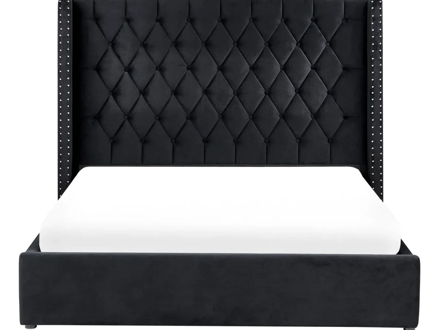 Seng med opbevaring LUBBON Velour Sort 160 x 200 cm