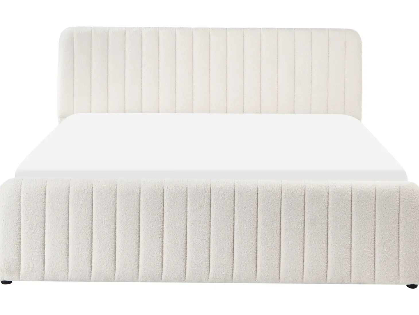 Seng med opbevaring LUNAN Boucle Hvid 180 x 200 cm