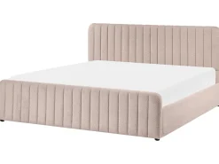 Seng med opbevaring LUNAN Boucle Beige 180 x 200 cm