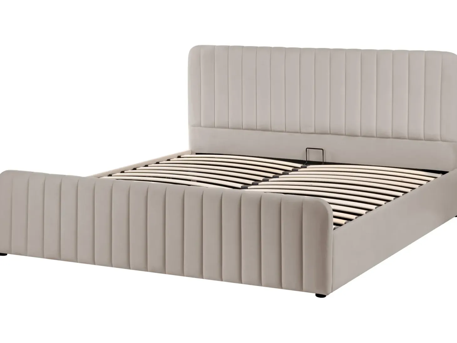Seng med opbevaring LUNAN Brungrå 180 x 200 cm
