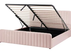Seng med opbevaring LUNAN Pastellrosa 180 x 200 cm