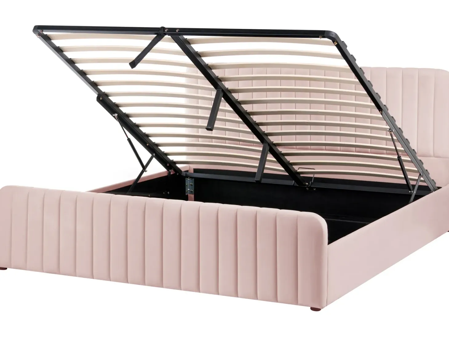 Seng med opbevaring LUNAN Pastellrosa 180 x 200 cm