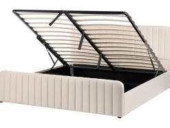 Seng med opbevaring LUNAN Velour Beige 180 x 200 cm