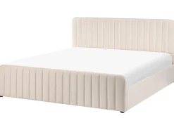 Seng med opbevaring LUNAN Velour Beige 180 x 200 cm