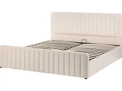 Seng med opbevaring LUNAN Velour Beige 180 x 200 cm