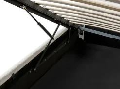 Seng med opbevaring MASSOGNES Boucle Cremehvid 140 x 200 cm