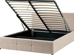 Seng med opbevaring MASSOGNES Boucle Beige 140 x 200 cm