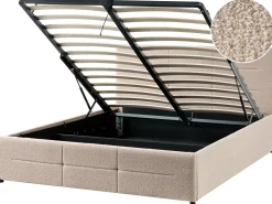 Seng med opbevaring MASSOGNES Boucle Beige 140 x 200 cm
