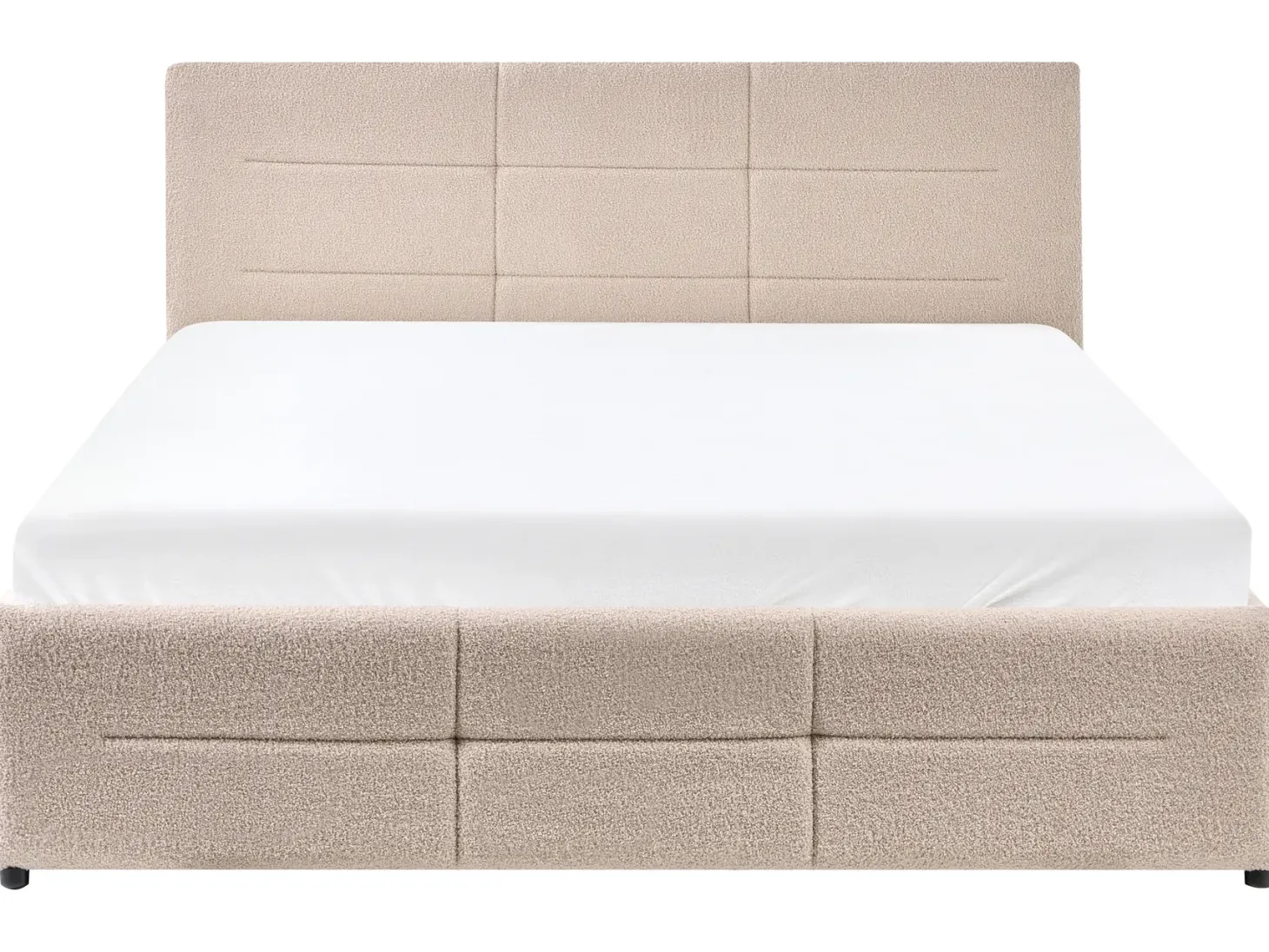 Seng med opbevaring MASSOGNES Boucle Beige 140 x 200 cm