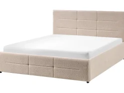 Seng med opbevaring MASSOGNES Boucle Beige 140 x 200 cm