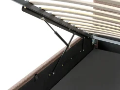 Seng med opbevaring MASSOGNES Boucle Brungrå 160 x 200 cm