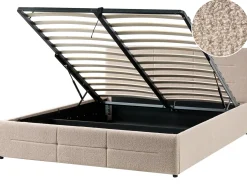 Seng med opbevaring MASSOGNES Boucle Beige 160 x 200 cm
