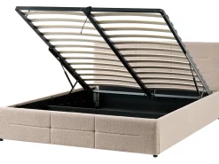 Seng med opbevaring MASSOGNES Boucle Beige 160 x 200 cm