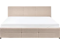 Seng med opbevaring MASSOGNES Boucle Beige 180 x 200 cm