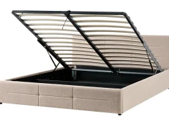 Seng med opbevaring MASSOGNES Boucle Beige 180 x 200 cm