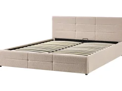 Seng med opbevaring MASSOGNES Boucle Beige 180 x 200 cm