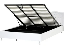 Seng med opbevaring METZ Kunstlæder Hvid 180 x 200 cm
