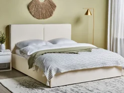 Seng med opbevaring MOISSAC Boucle Cremehvid 160 x 200 cm