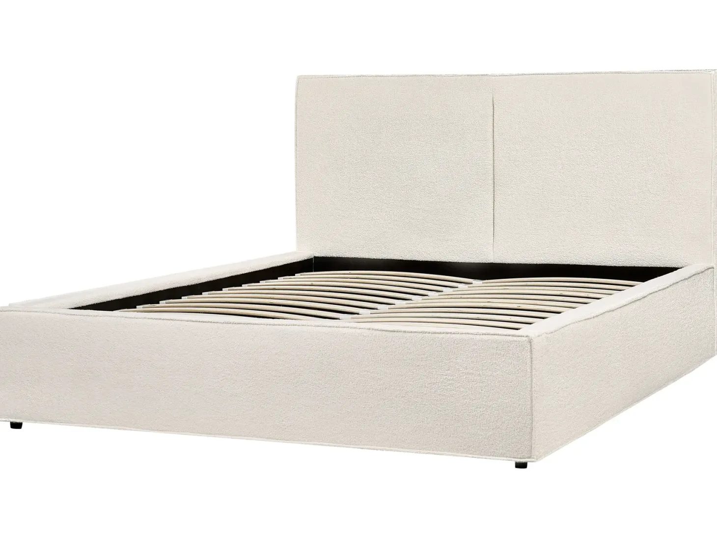 Seng med opbevaring MOISSAC Boucle Cremehvid 160 x 200 cm