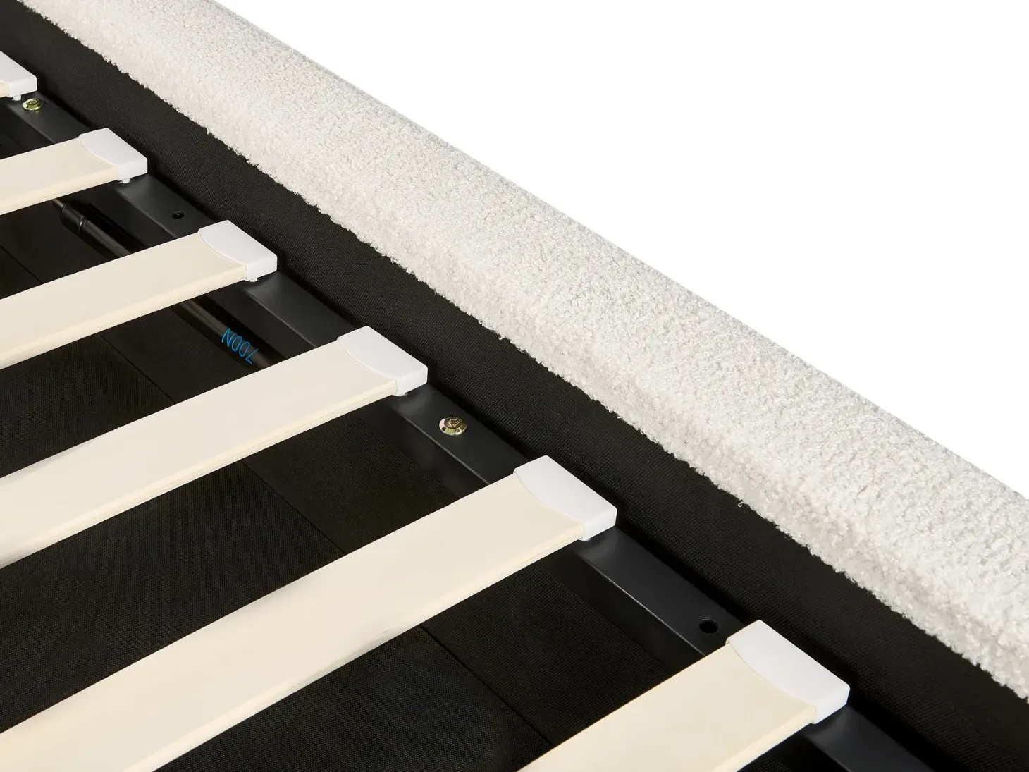 Seng med opbevaring MOISSAC Boucle Cremehvid 160 x 200 cm