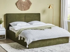 Seng med opbevaring MOISSAC Boucle Mørkegrøn 160 x 200 cm