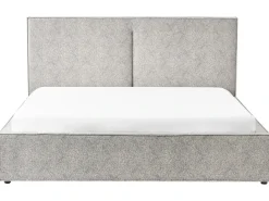 Seng med opbevaring MOISSAC Velourstrik Sort/hvid 180 x 200 cm