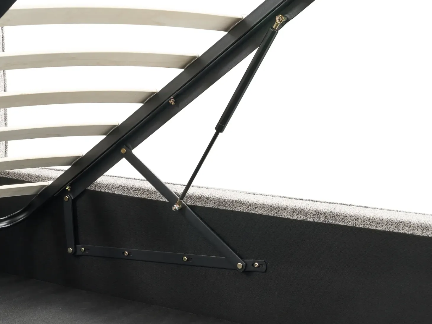 Seng med opbevaring MOISSAC Velourstrik Sort/hvid 180 x 200 cm