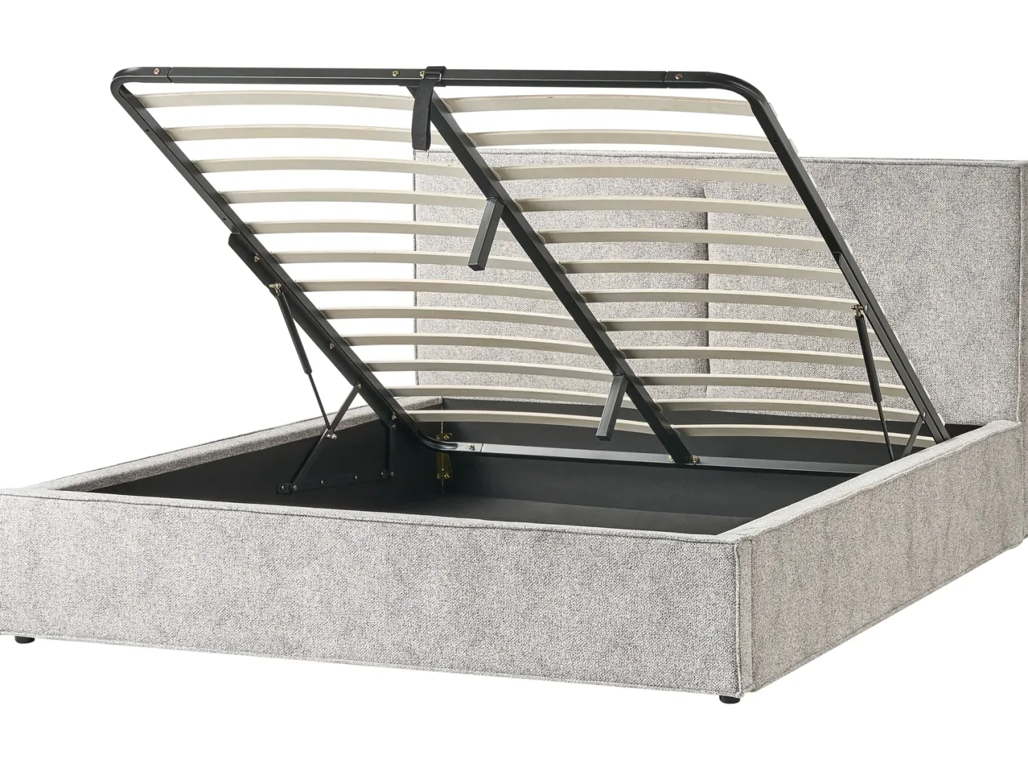 Seng med opbevaring MOISSAC Velourstrik Sort/hvid 180 x 200 cm