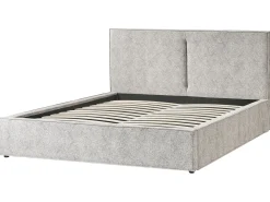 Seng med opbevaring MOISSAC Velourstrik Sort/hvid 180 x 200 cm