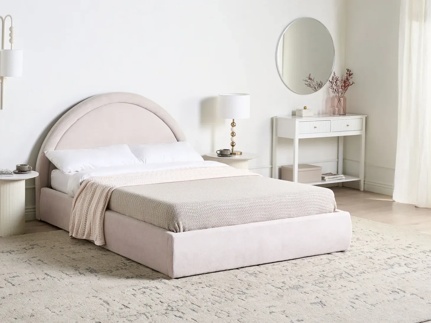 Seng med opbevaring MOUZON Lys Beige 140 x 200 cm