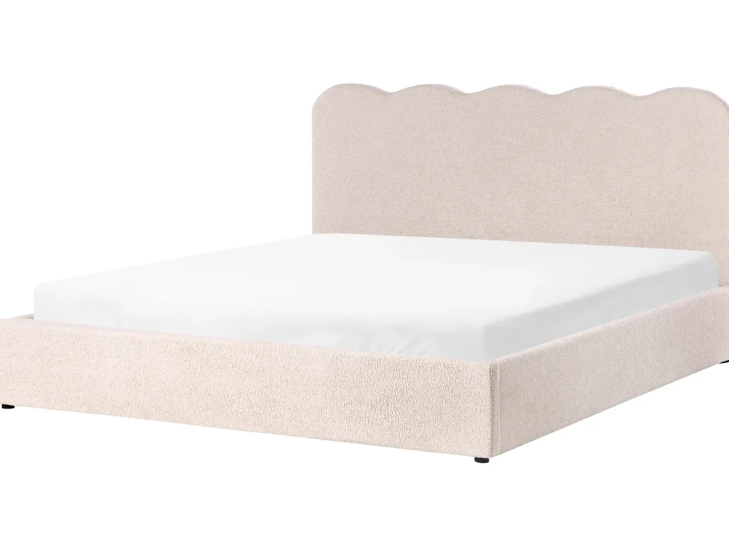 Seng med opbevaring NANTERRE Boucle Beige 180 x 200 cm