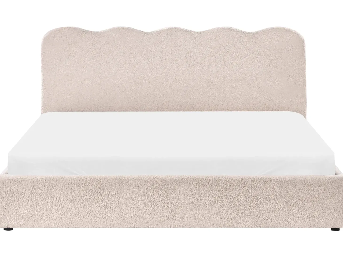 Seng med opbevaring NANTERRE Boucle Beige 180 x 200 cm
